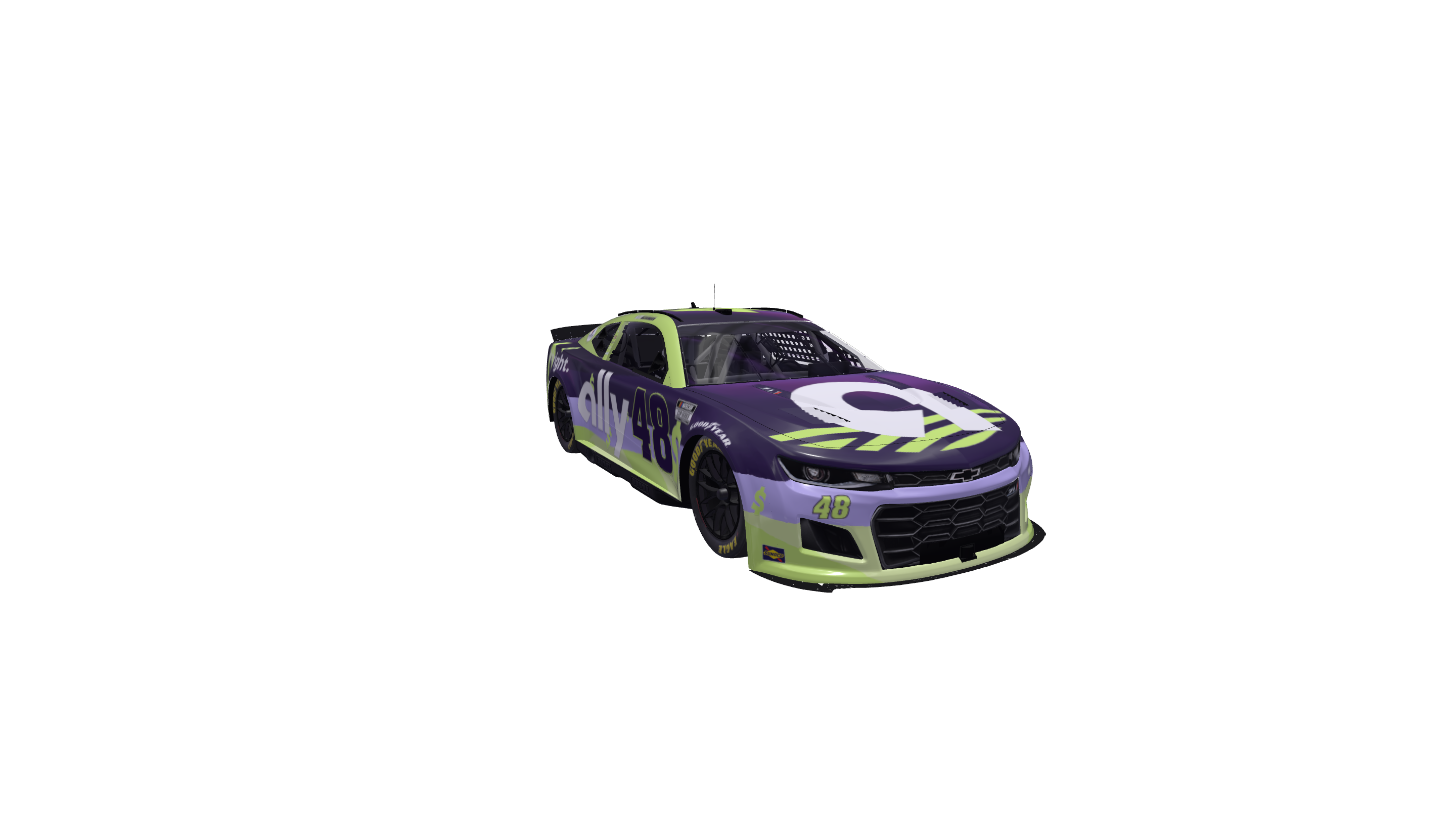 Highlighter Camouflaged Face-Melter car design